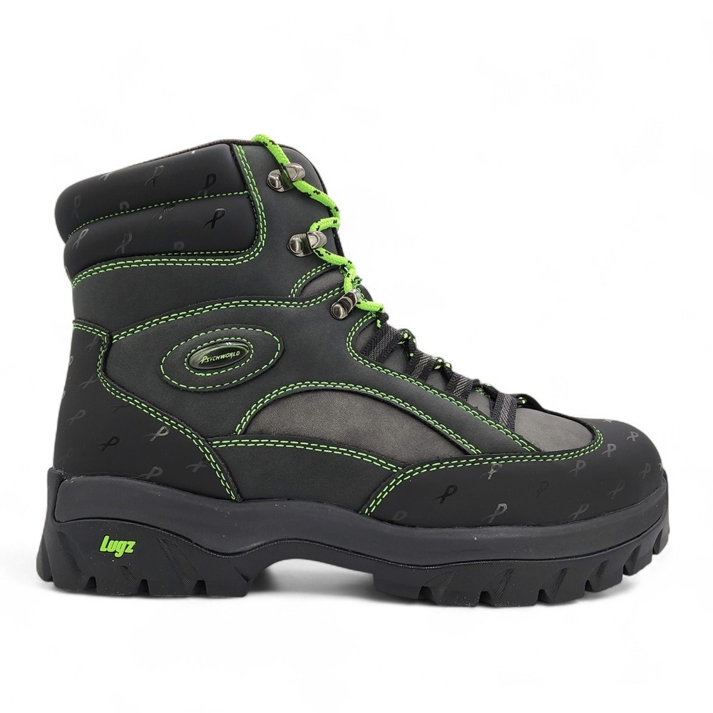 Lugz x Psychworld Ridgeline Chukka Boots Men 12 Black & Green Lace Up NEW in Box